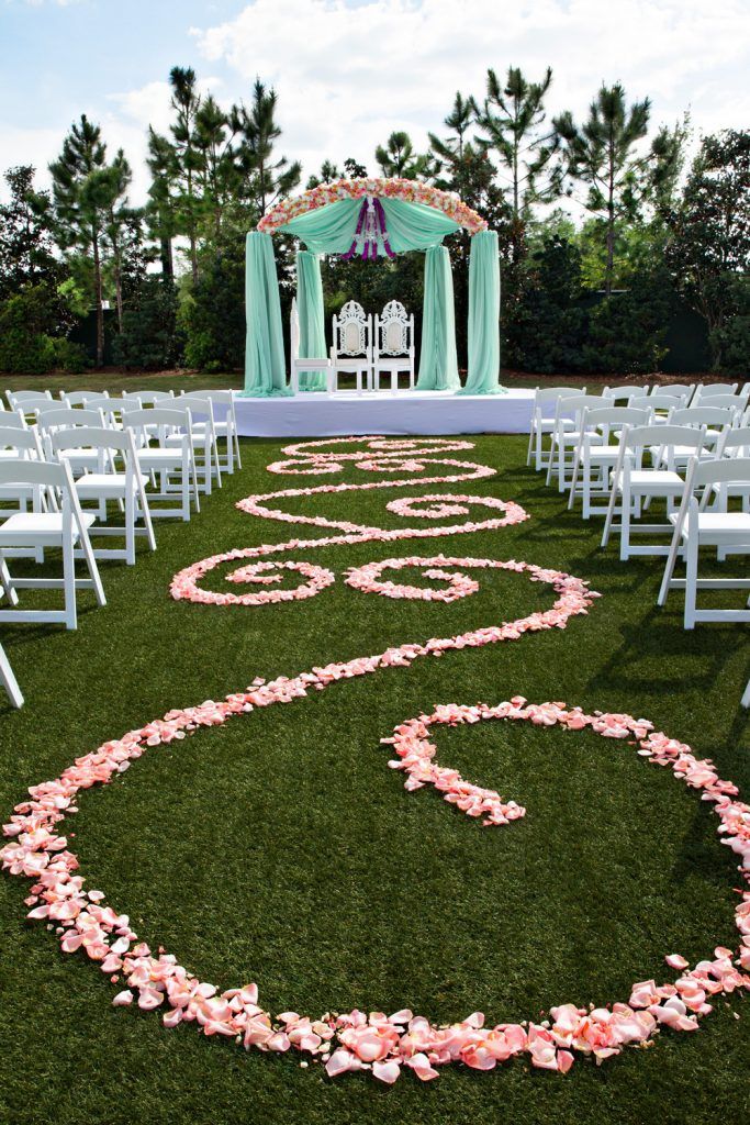 outside ceremony floral swirls