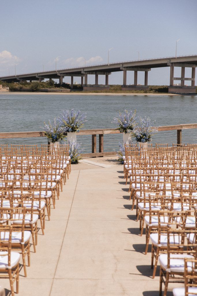 Oceanside wedding ceremony in New Smyrna, Florida at the Brannon Center