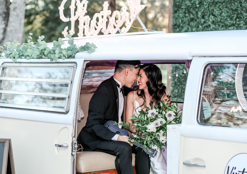 The Van Camp photo bus for Florida wedding reception