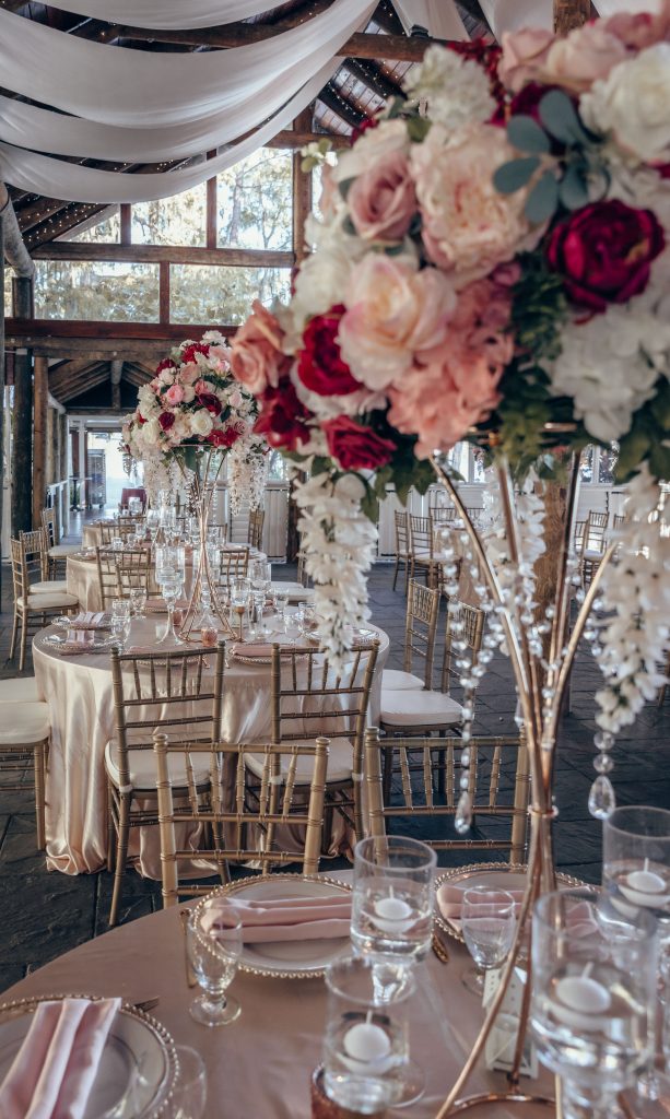 wedding reception table decor designed by Vogue Affairs orlando