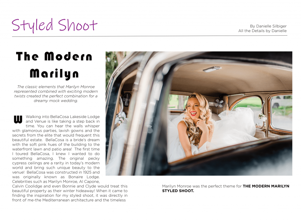 Styled Shoot page from I Said Yes! Magazine
