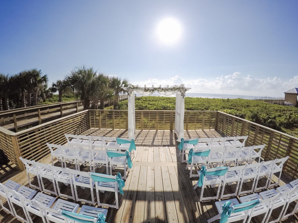 ceremony on ocean view deck at Hilton Cocoa Beach