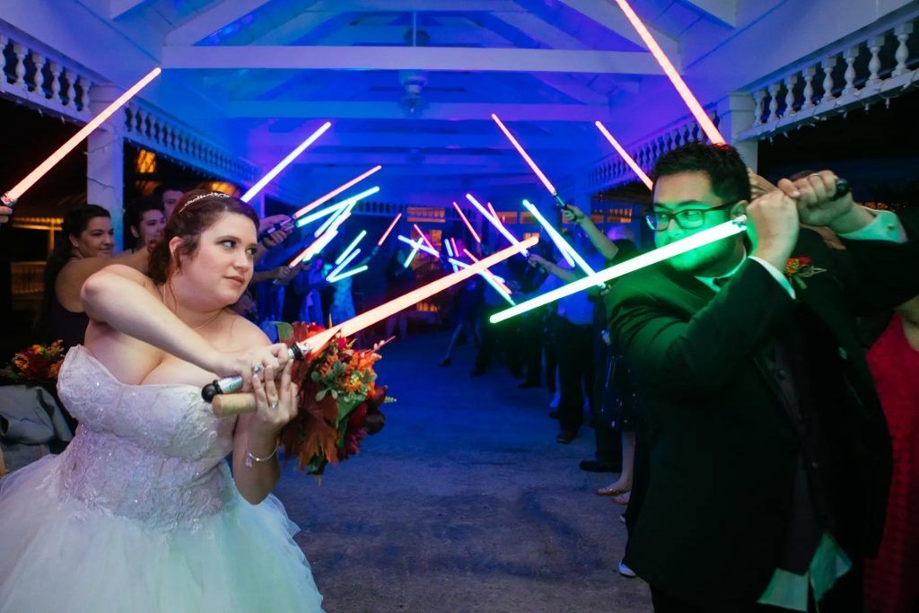 Star wars themed wedding exit on I Said Yes
