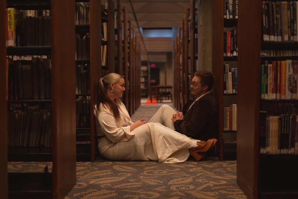 Intimate wedding shoot in Florida library captured by Christina Foulds Photography