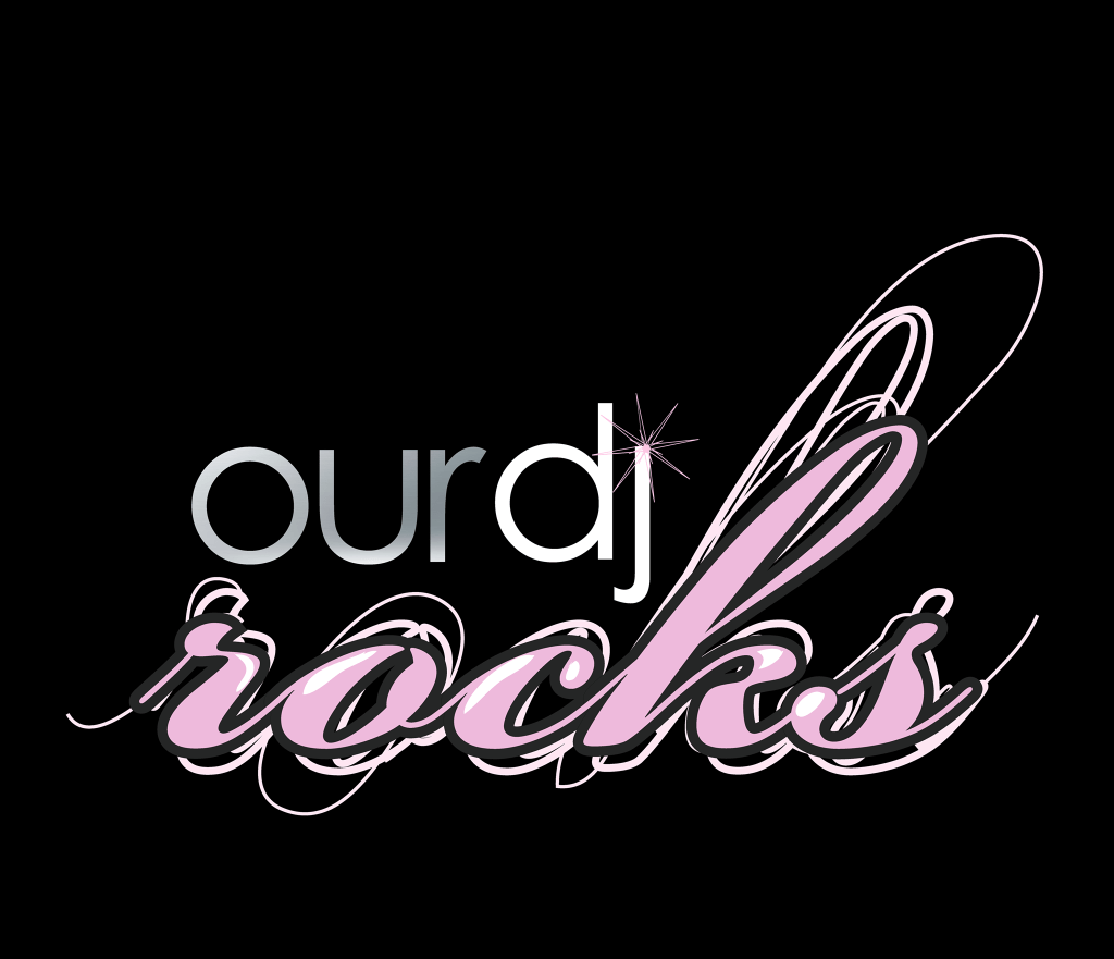 Our DJ Rocks Logo on Black Background on I Said Yes! FL