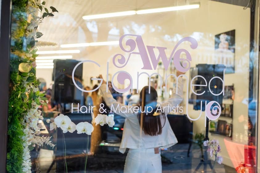 Awe Glammed Up, the first stop on the downtown Sanford wedding pub crawl.